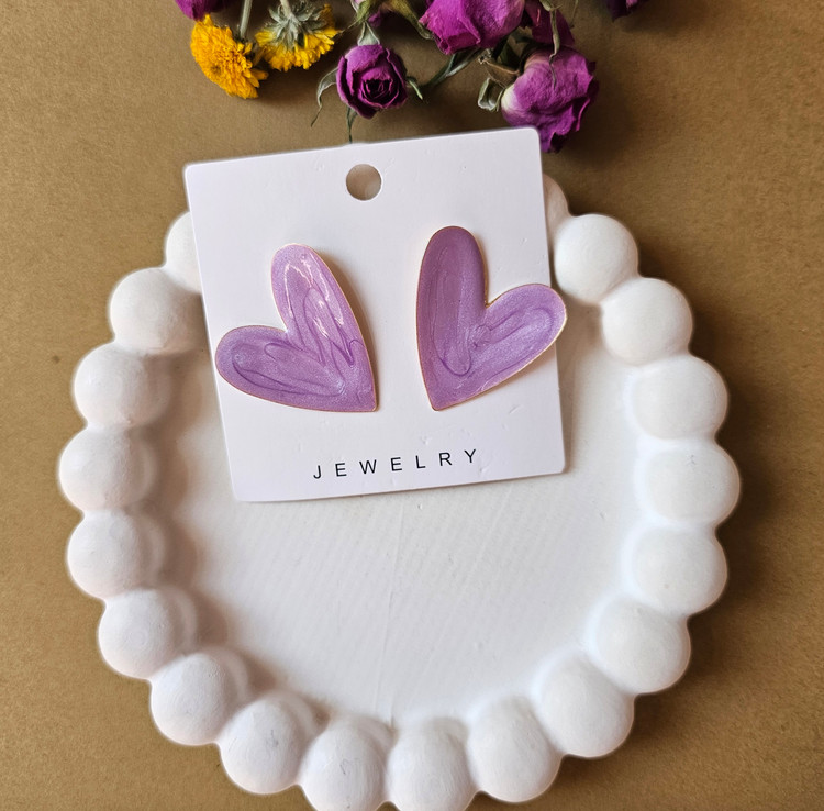 گوشواره قلب میناکاری