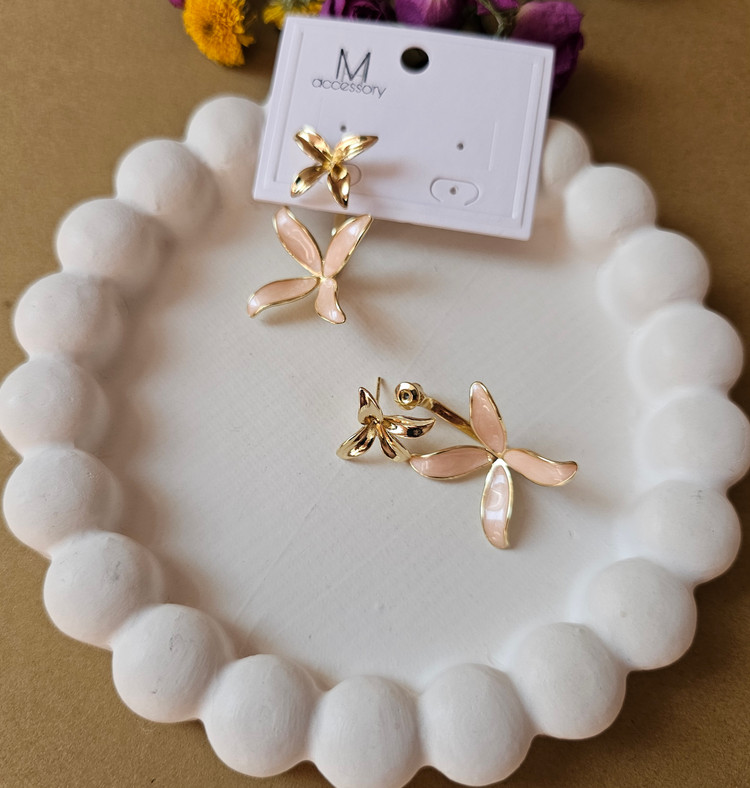 گوشواره میناکاری گلبهی مجلسی